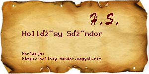 Hollósy Sándor névjegykártya